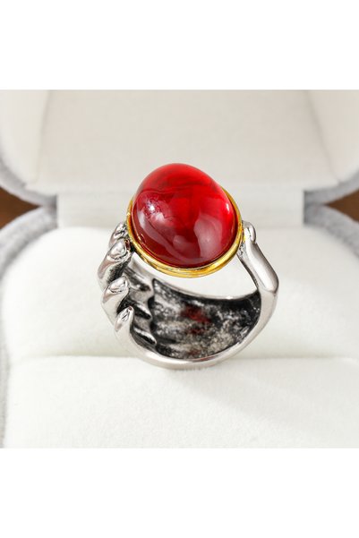 Choice 8 Red The Gothic Three-Dimensional Claw Ring Set with Artificial Gemst...