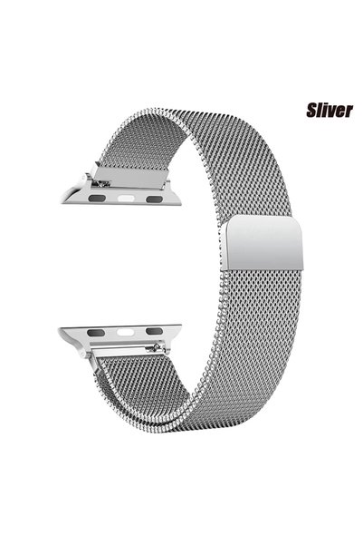 Choice 38 40 41mm-S10 42mm Sliver 1 Sliver Milanese Loop strap for apple watc...