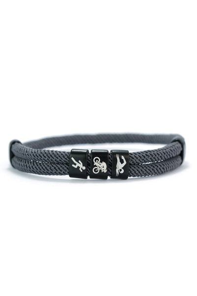 Choice Adjustable dark grey Unique Men Rope Bracelet Triathlon Swim Bike Run ...