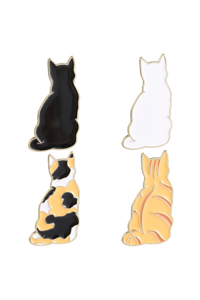 Choice TZ2896 2-4pcs/set Animal Enamel Pins Fruit Witchy Black White Cat Duck...
