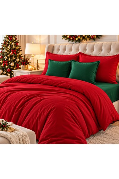 Liz Line Set lenjerie de pat dublu, patru piese, cearceaf 240x240cm, din bumb...