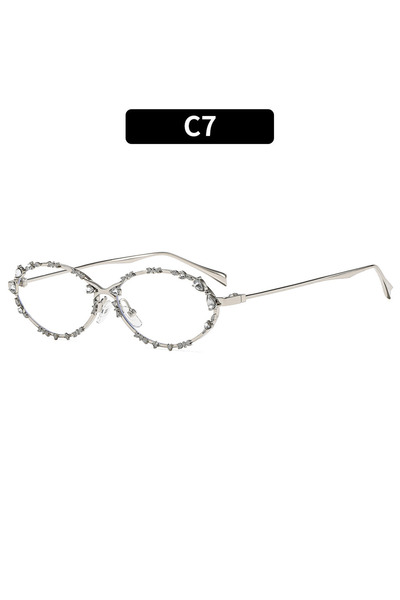Choice C7 Luxury Diamond Sunglasses Women Luxury Oval Rhinestone Glasses Tren...