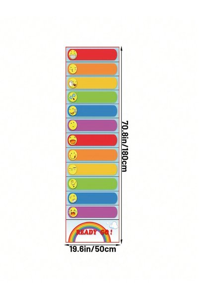 Choice 50x180cm Emoji Rainbow Emoji Bottle Roll Game Table Runner Writeable R...
