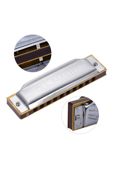 Choice C Suzuki 1072-C Folkmaster Standard 10-Hole Diatonic Harmonica Key of ...