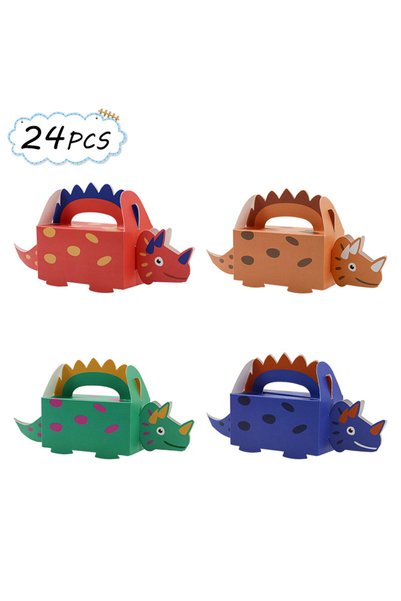 Choice 17x4x7.5cm mixed color-24pcs 12/24PCS Dinosaur Candy Boxes, Triceratop...