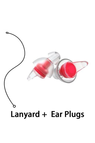 Choice Red-04 High Fidelity Ear Plugs Noise Cancelling with Silicone Lanyard ...