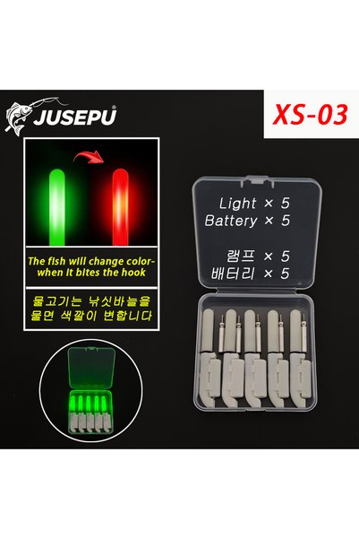 Choice white(5pcs) 5pcs Night Fishing Bite Float Fishing Rod Tip Light Set, S...