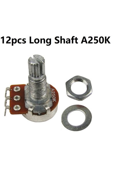 Choice Long Shaft A250K FLEOR 12PCS 18-spline Mini Potentiometers Guitar Pots...