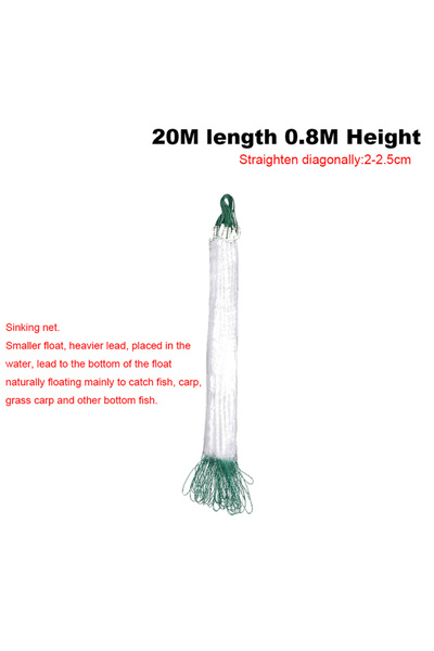 Choice 20M 8/15/20/30M Fishing Net Nylon Fish Network Monofilament Fishing Ne...