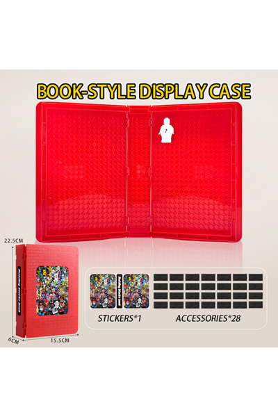 Choice 1 Sets of Red Book-style Minifigure Display Case & Stand, Dustproof St...
