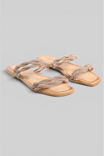 Marilyn Boutique Σανδάλια Διπλά Λουριά Στρας