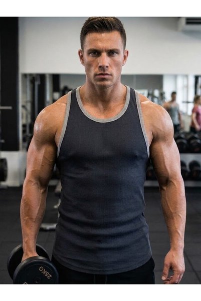 BETTER BODIES BB Sleeveless Tank Top, Black - Gray