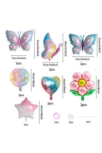 Choice as picture 13Pcs Balloon 13Pcs Butterfly Party Balloons Set Starry Sky...