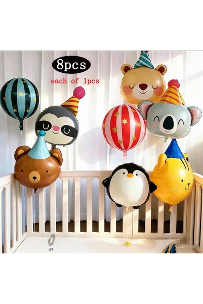 Choice others 8PCS Circus Cartoon Animal Foil Balloons Cute Bear Koala Lion M...