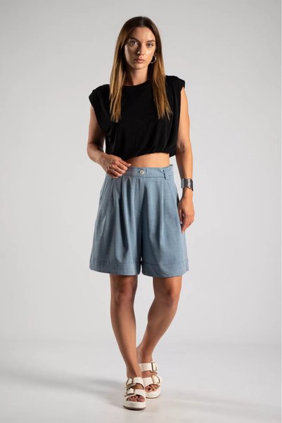 Marilyn Boutique Βερμούδα Πιέτες Ενσωματωμένη Ζώνη