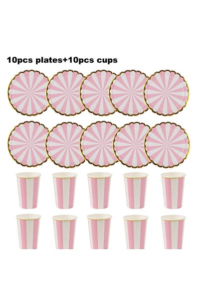 Choice S3 Disposable Party Paper Plates Cups Birthday Decoration Supplies Col...