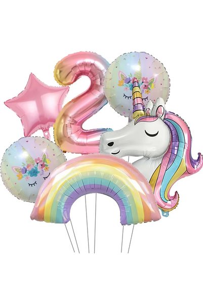 Choice as picture number 2 Rainbow Unicorn Foil Balloon 30inch Gradient Numbe...