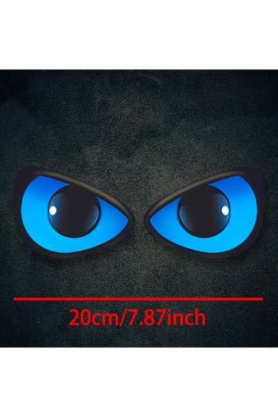 Choice Blue 1Pair Devils Eye Motorcycle Stickrs Waterpeoof Motorbike Front Fa...