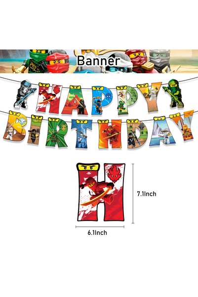 Choice banner 1pc Ninjago Themed Birthday Decor Set Hanging Banner Cake Toppe...