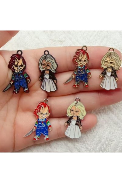 Choice 7 10pcs alloy oil drop Halloween boy and girl pendants, DIY jewelry ma...