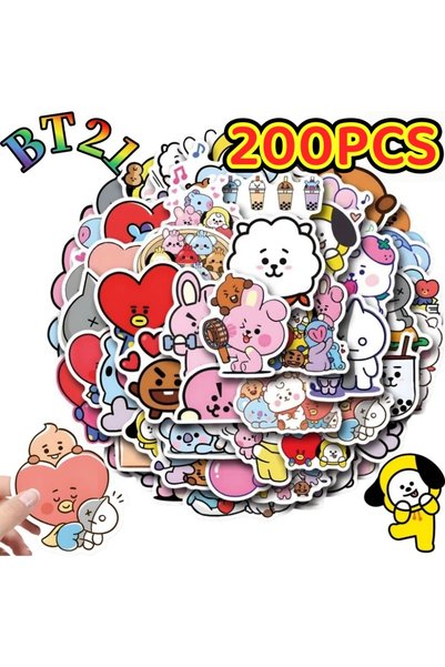 BANDAI Random 200PCS 100/200PCS BT21 Chimmy Cooky Koya RJ Shooky Mang Sticker...