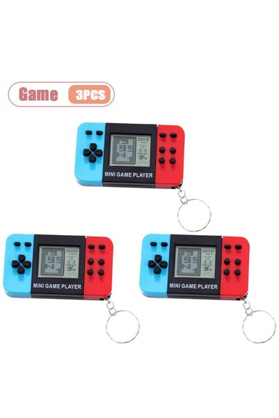 Choice Game-3PCS Mini Retro Tetris Game Console Keychain Classic Handheld Vid...