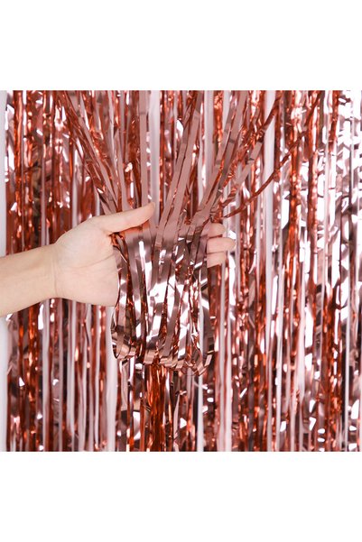 Choice 2M rose-gold 2Meters Party Backdrop Curtains Glitter Gold Tinsel Fring...