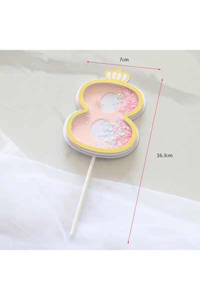 Choice Pink 8 1pc Sequins Digital Candle Birthday Number Cake Candle 0-9 Numb...