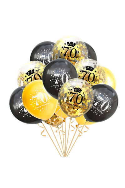 Choice 12INCH Black gold-70th 15Pcs 12 Inch 18th 21th 30th 40th 50th 60th 70t...