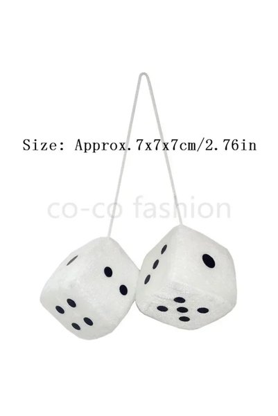 Choice White Car Pendant Colorful Plush Dice Craps JDM Auto Rear View Mirror ...