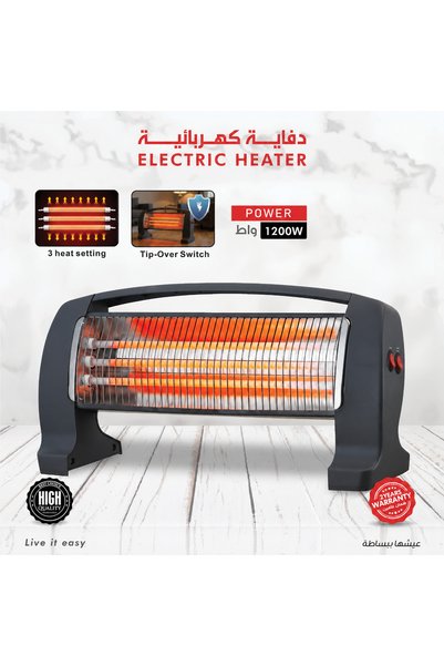 Baytix HOME مدفأة كهربائية محمولة، قوة 1200 واط، 3 مستويات للحرارة، مزودة بمف...