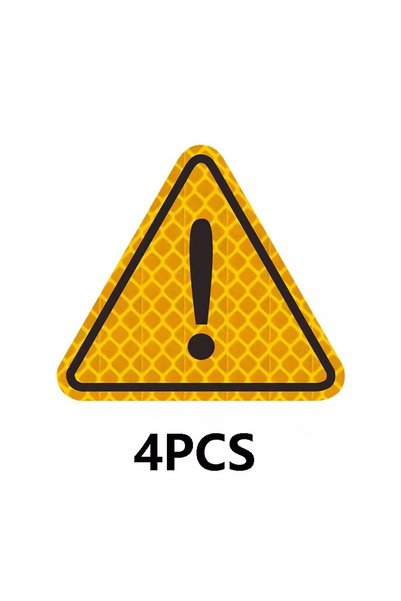 Choice 4pcs Orange 2/4pcs Triangle Reflective Safety Stickers, Suitable for C...