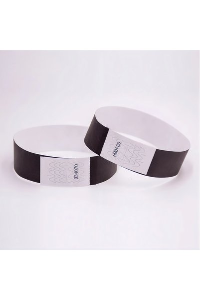 Choice 25CM Black-100pcs 200Pcs Waterproof Synthetic Paper Wristbands for Par...