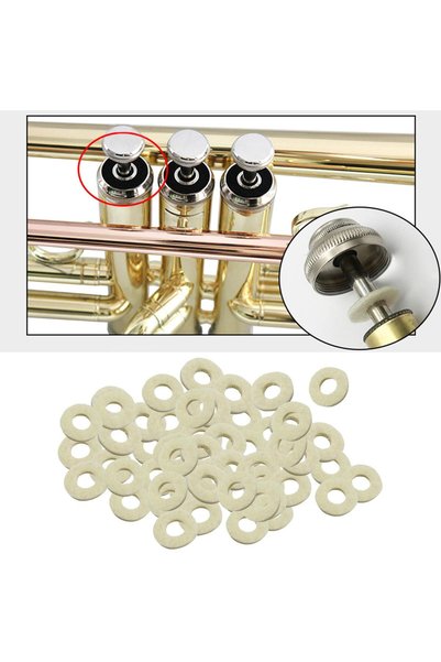 Choice White 50 Pieces Cornet trumpet type Felt Washers Musical Instrument Du...