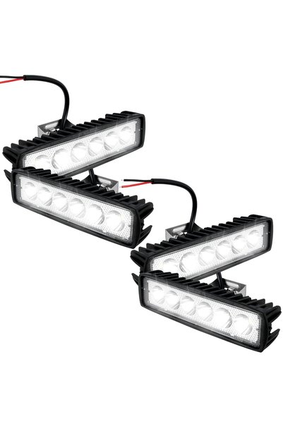 Choice 4PCS 1/2/4 Car LED Light Bar 12V 18W 6000K Super Bright Work Lights Fo...