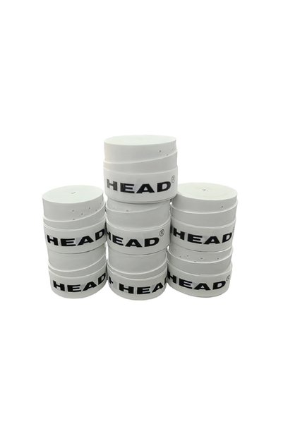 Choice HEAD WHITE 15 قطعة 15 قطعة رأس ملمس لزج لمقبض مضرب التنس 0.65 مم، شريط...