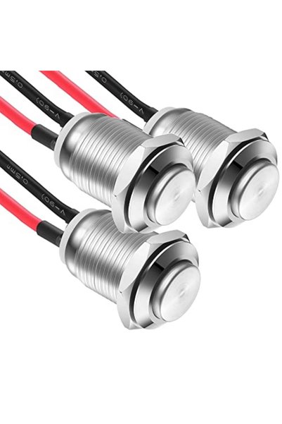 Choice 3PCS 12mm Momentary Push Button Switch 12V Metal Waterproof Pushbutton...