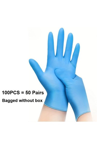 Choice L 100 PCS 10-100PCS Blue Nitrile Disposable Gloves Latex Free Safety W...