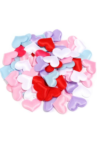 Choice 30mm x 50pcs mixed 50-100pcs 25/30mm Romantic Heart Petals Sponge Sati...