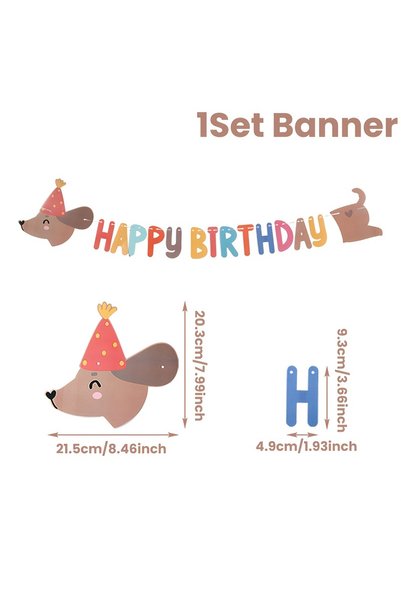 Choice 1 1 set of birthday banners with cute sausage dog banners with the wor...