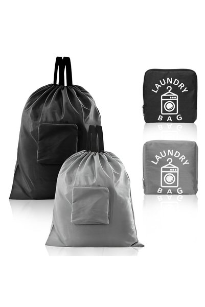 KASTWAVE Waterproof Travel Laundry Bag 2 Pack, Large Drawstring Laundry Bags ...