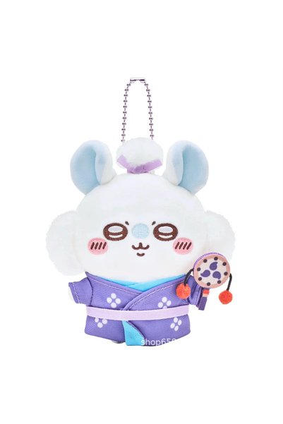 BANDAI momonga jiyi Edo Samurai Plush Keychain Japanese Anime Cute Usagi Hach...