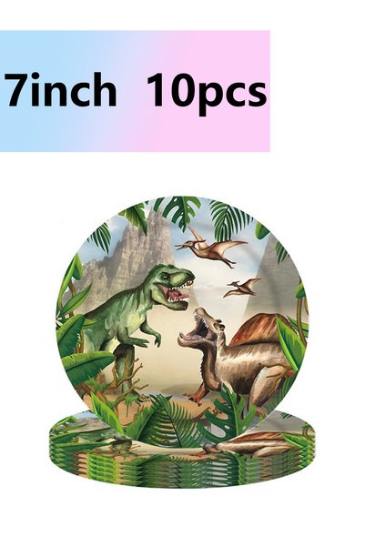 Choice 10pcs 7in plate Jurassic-Themed Tyrannosaurus Rex Birthday Party Suppl...