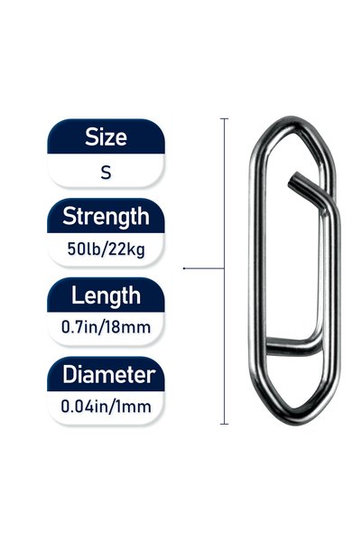 Choice S-18mm-30pcs Stainless Steel Fishing Snap Connectors Quick Change Lure...