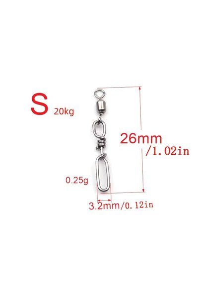 Choice S 20Pcs Stainless Steel Fishing Connection Quick Snap Rotating Guide R...