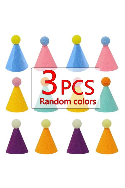 Choice 3pcs Random colors 3/6/12pcs Pet Party Hat Colorful Mini Party Hats fo...