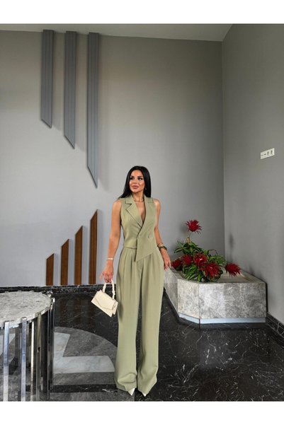 SUXİRCNHTMTS Women's Asymmetrical Vest Set and Pants Set—Stylish Two-Piece Se...