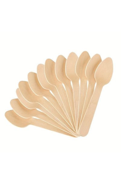 Choice 50Pcs 50Pcs Disposable Spoons (Approximately 9.6cm) Wooden Mini Desser...