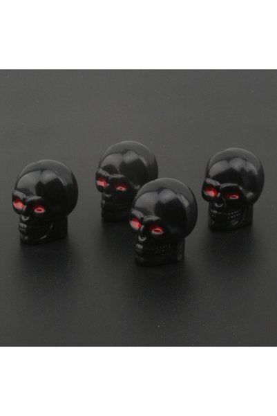 Choice Black Skull Valve Caps ABS Car Wheel Plugs For Alloy Wheels Tire Valve...