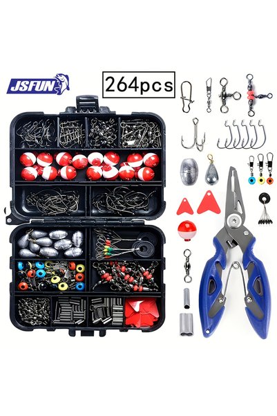 Choice 2 item 264pcs Outdoor Fishing Accessories Set With Tackle Box Includin...